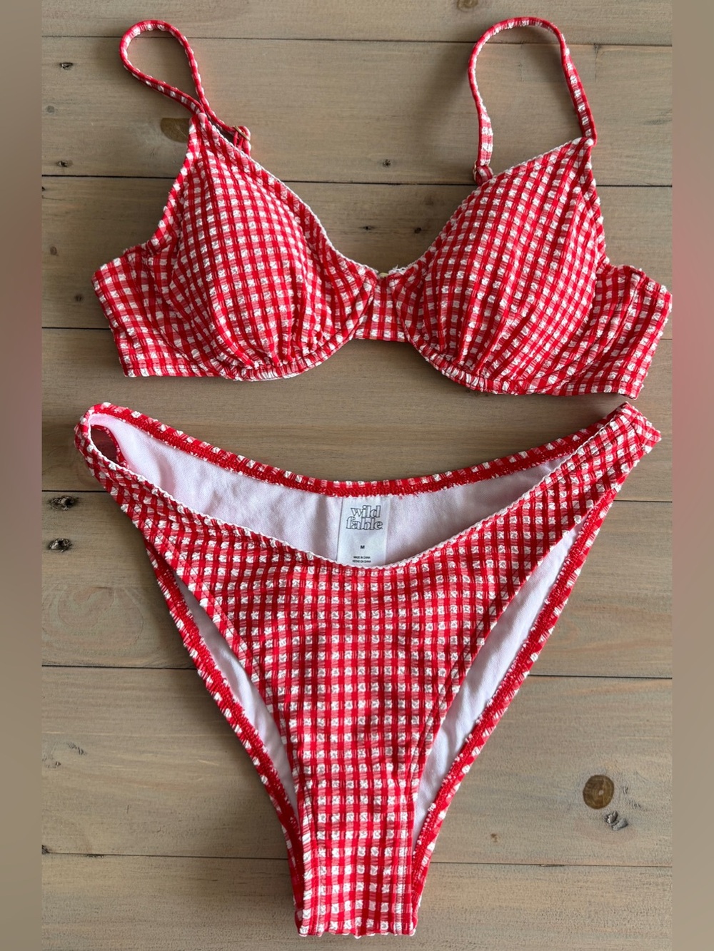 Wild Fable Red and White Gingham Bikini Set Size Medium - Picture 8 of 8